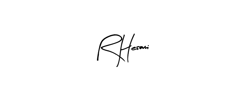 Create a beautiful signature design for name R Hesami. With this signature (Arty Signature) fonts, you can make a handwritten signature for free. R Hesami signature style 8 images and pictures png