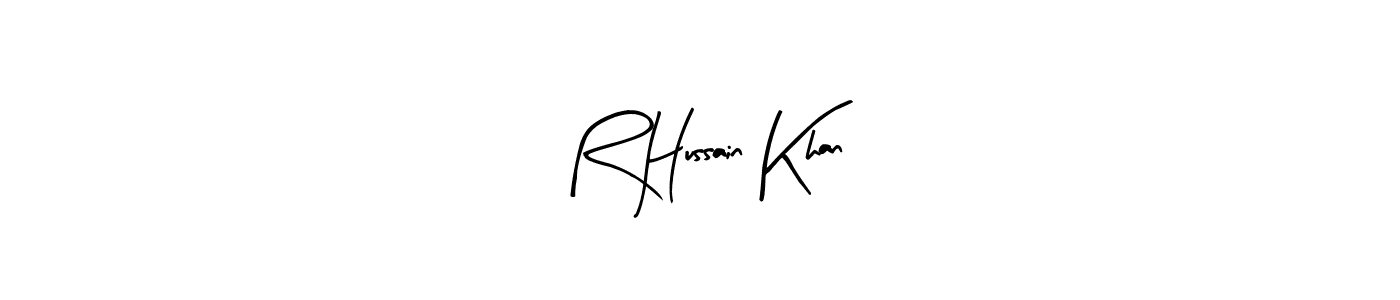if you are searching for the best signature style for your name R Hussain Khan. so please give up your signature search. here we have designed multiple signature styles  using Arty Signature. R Hussain Khan signature style 8 images and pictures png