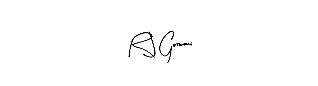 Create a beautiful signature design for name R J Goswami. With this signature (Arty Signature) fonts, you can make a handwritten signature for free. R J Goswami signature style 8 images and pictures png