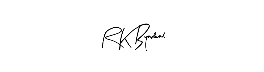 Make a beautiful signature design for name R K Byadwal. With this signature (Arty Signature) style, you can create a handwritten signature for free. R K Byadwal signature style 8 images and pictures png