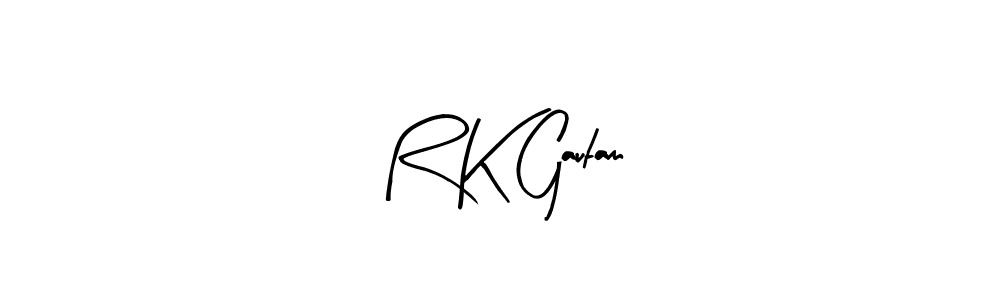 Arty Signature is a professional signature style that is perfect for those who want to add a touch of class to their signature. It is also a great choice for those who want to make their signature more unique. Get R K Gautam name to fancy signature for free. R K Gautam signature style 8 images and pictures png