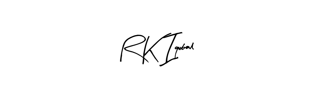 Also we have R K Iqubal name is the best signature style. Create professional handwritten signature collection using Arty Signature autograph style. R K Iqubal signature style 8 images and pictures png