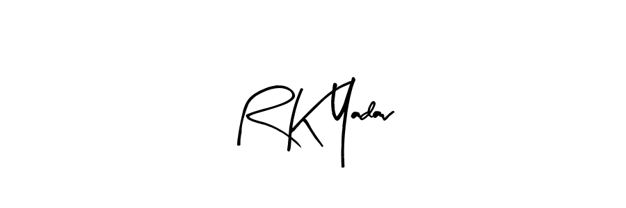 Create a beautiful signature design for name R K Yadav. With this signature (Arty Signature) fonts, you can make a handwritten signature for free. R K Yadav signature style 8 images and pictures png