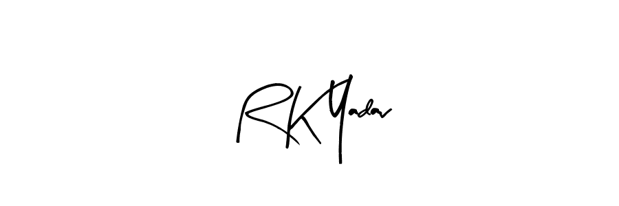 Create a beautiful signature design for name R K Yadav. With this signature (Arty Signature) fonts, you can make a handwritten signature for free. R K Yadav signature style 8 images and pictures png