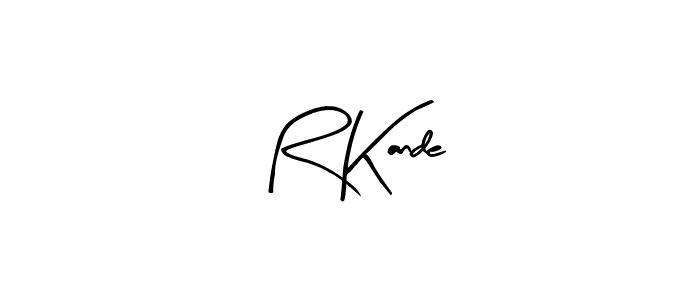 Arty Signature is a professional signature style that is perfect for those who want to add a touch of class to their signature. It is also a great choice for those who want to make their signature more unique. Get R Kande name to fancy signature for free. R Kande signature style 8 images and pictures png