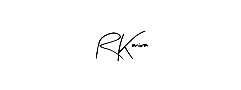 Arty Signature is a professional signature style that is perfect for those who want to add a touch of class to their signature. It is also a great choice for those who want to make their signature more unique. Get R Kanira name to fancy signature for free. R Kanira signature style 8 images and pictures png