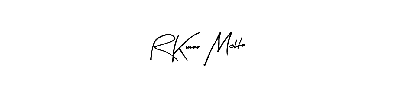 Create a beautiful signature design for name R Kumar Mehta. With this signature (Arty Signature) fonts, you can make a handwritten signature for free. R Kumar Mehta signature style 8 images and pictures png