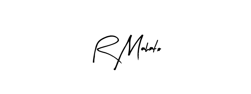 The best way (Arty Signature) to make a short signature is to pick only two or three words in your name. The name R Mahato include a total of six letters. For converting this name. R Mahato signature style 8 images and pictures png