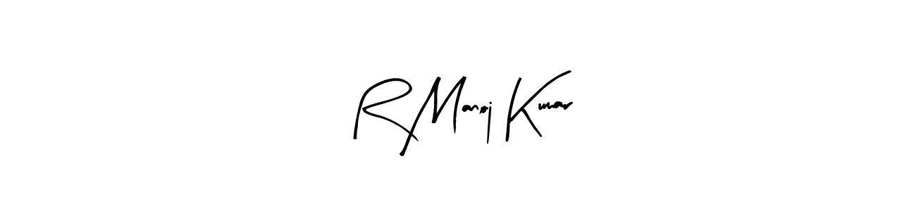 Arty Signature is a professional signature style that is perfect for those who want to add a touch of class to their signature. It is also a great choice for those who want to make their signature more unique. Get R Manoj Kumar name to fancy signature for free. R Manoj Kumar signature style 8 images and pictures png