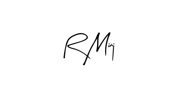 Make a beautiful signature design for name R Minj. With this signature (Arty Signature) style, you can create a handwritten signature for free. R Minj signature style 8 images and pictures png