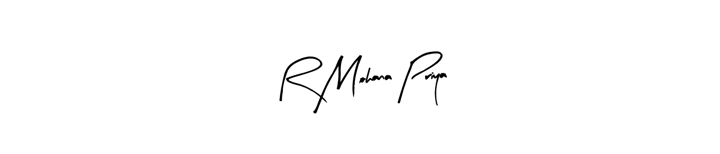 Arty Signature is a professional signature style that is perfect for those who want to add a touch of class to their signature. It is also a great choice for those who want to make their signature more unique. Get R Mohana Priya name to fancy signature for free. R Mohana Priya signature style 8 images and pictures png