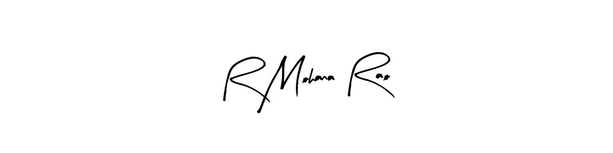 Create a beautiful signature design for name R Mohana Rao. With this signature (Arty Signature) fonts, you can make a handwritten signature for free. R Mohana Rao signature style 8 images and pictures png