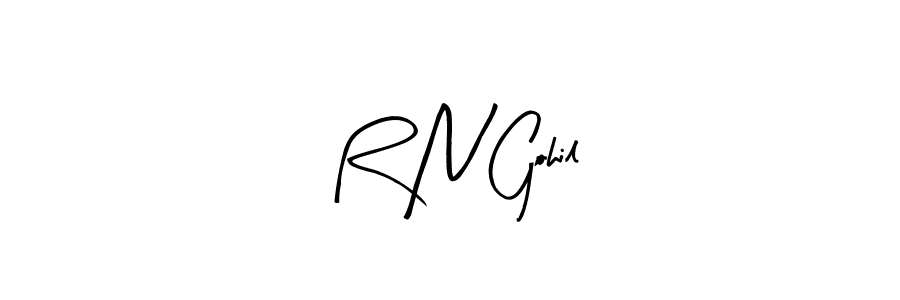 You should practise on your own different ways (Arty Signature) to write your name (R N Gohil) in signature. don't let someone else do it for you. R N Gohil signature style 8 images and pictures png