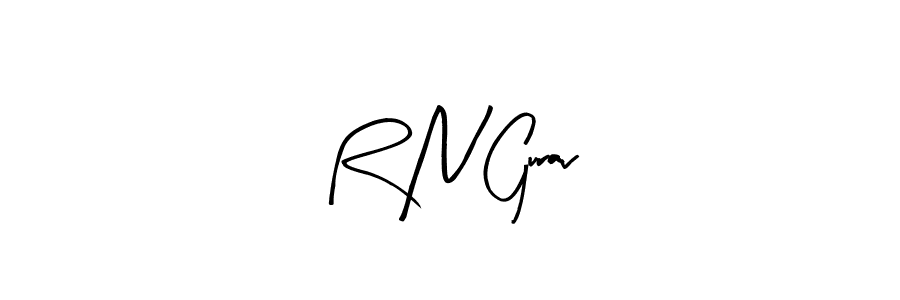 Make a beautiful signature design for name R N Gurav. With this signature (Arty Signature) style, you can create a handwritten signature for free. R N Gurav signature style 8 images and pictures png