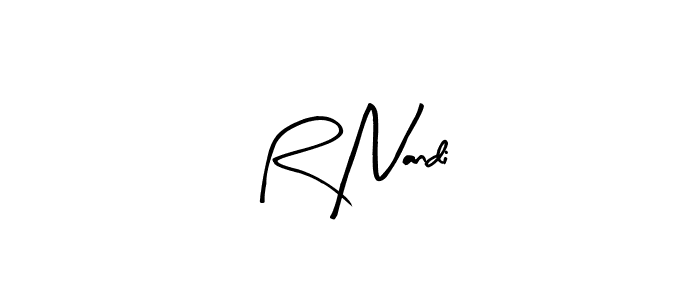 Arty Signature is a professional signature style that is perfect for those who want to add a touch of class to their signature. It is also a great choice for those who want to make their signature more unique. Get R Nandi name to fancy signature for free. R Nandi signature style 8 images and pictures png