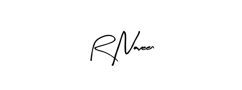 The best way (Arty Signature) to make a short signature is to pick only two or three words in your name. The name R Naveen include a total of six letters. For converting this name. R Naveen signature style 8 images and pictures png