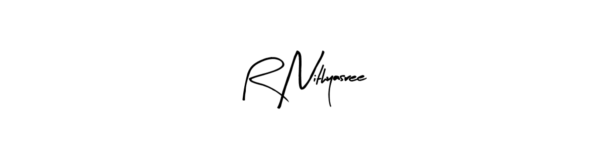 You should practise on your own different ways (Arty Signature) to write your name (R Nithyasree) in signature. don't let someone else do it for you. R Nithyasree signature style 8 images and pictures png