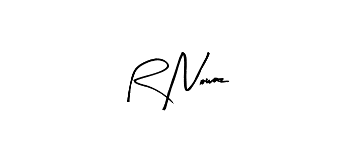 The best way (Arty Signature) to make a short signature is to pick only two or three words in your name. The name R Nowaz include a total of six letters. For converting this name. R Nowaz signature style 8 images and pictures png