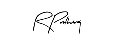 The Arty Signature typeface gives name R Pruthviraj a refined look. Suitable for certificates, diplomas, and official verification. R Pruthviraj signature style 8 images and pictures png