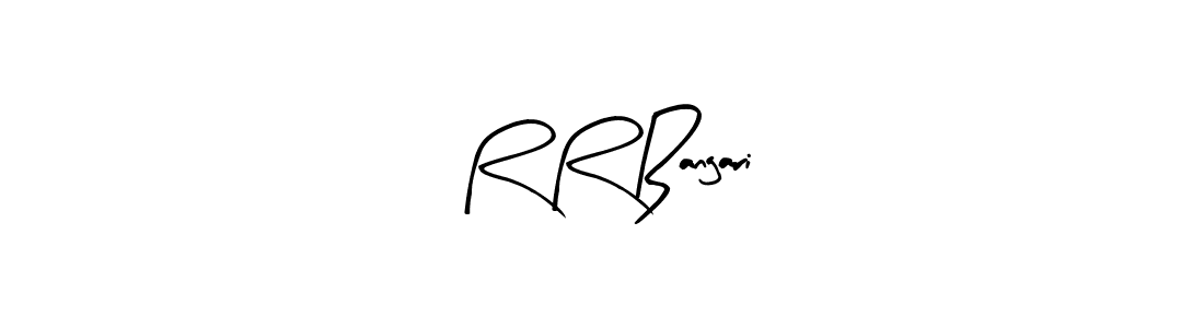 How to make R R Bangari name signature. Use Arty Signature style for creating short signs online. This is the latest handwritten sign. R R Bangari signature style 8 images and pictures png