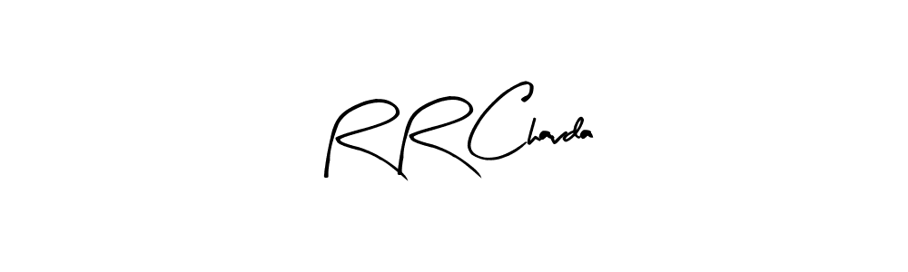 The best way (Arty Signature) to make a short signature is to pick only two or three words in your name. The name R R Chavda include a total of six letters. For converting this name. R R Chavda signature style 8 images and pictures png