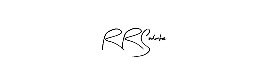 The best way (Arty Signature) to make a short signature is to pick only two or three words in your name. The name R R Salunke include a total of six letters. For converting this name. R R Salunke signature style 8 images and pictures png