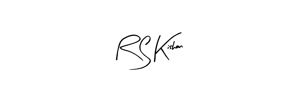 The best way (Arty Signature) to make a short signature is to pick only two or three words in your name. The name R S Kishan include a total of six letters. For converting this name. R S Kishan signature style 8 images and pictures png