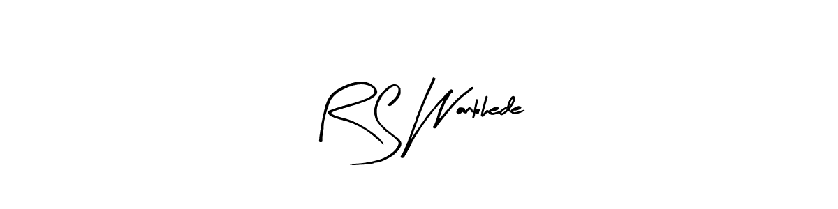 Arty Signature is a professional signature style that is perfect for those who want to add a touch of class to their signature. It is also a great choice for those who want to make their signature more unique. Get R S Wankhede name to fancy signature for free. R S Wankhede signature style 8 images and pictures png