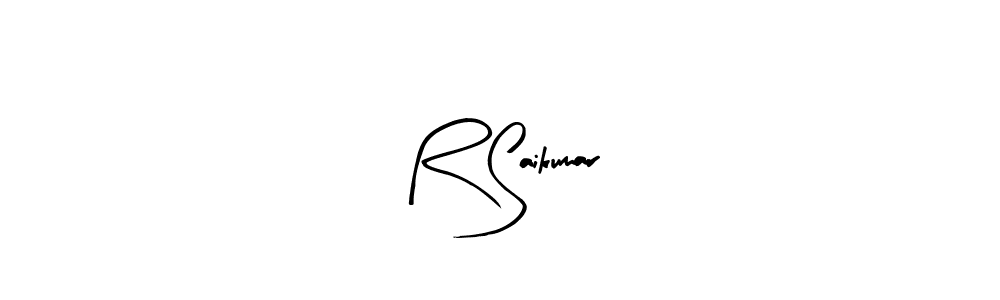 How to make R Saikumar name signature. Use Arty Signature style for creating short signs online. This is the latest handwritten sign. R Saikumar signature style 8 images and pictures png