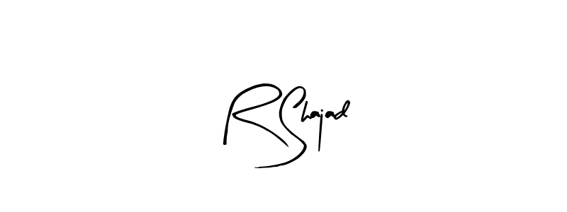 The best way (Arty Signature) to make a short signature is to pick only two or three words in your name. The name R Shajad include a total of six letters. For converting this name. R Shajad signature style 8 images and pictures png