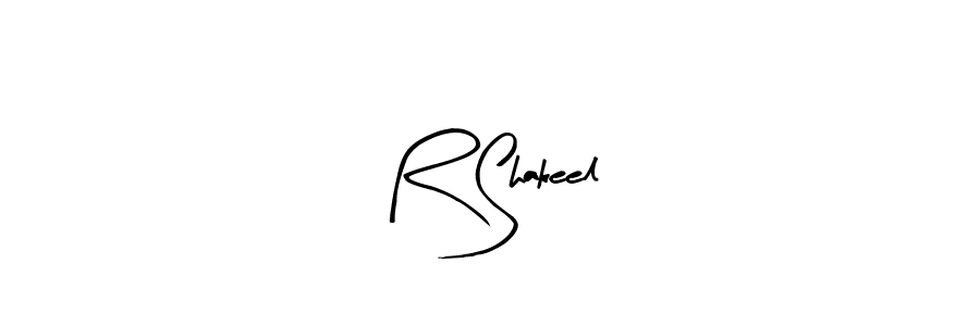 Create a beautiful signature design for name R Shakeel. With this signature (Arty Signature) fonts, you can make a handwritten signature for free. R Shakeel signature style 8 images and pictures png