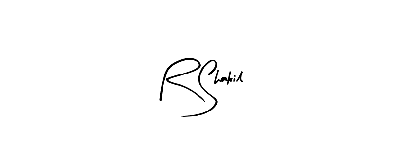 Use a signature maker to create a handwritten signature online. With this signature software, you can design (Arty Signature) your own signature for name R Shakil. R Shakil signature style 8 images and pictures png