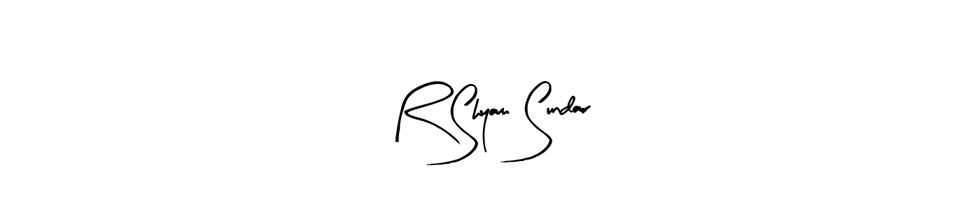 Arty Signature is a professional signature style that is perfect for those who want to add a touch of class to their signature. It is also a great choice for those who want to make their signature more unique. Get R Shyam Sundar name to fancy signature for free. R Shyam Sundar signature style 8 images and pictures png