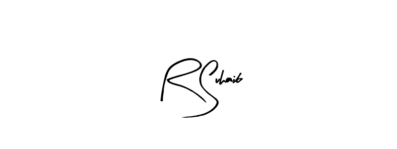 How to make R Suhaib name signature. Use Arty Signature style for creating short signs online. This is the latest handwritten sign. R Suhaib signature style 8 images and pictures png