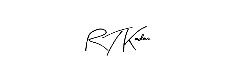 How to make R T Kadam name signature. Use Arty Signature style for creating short signs online. This is the latest handwritten sign. R T Kadam signature style 8 images and pictures png