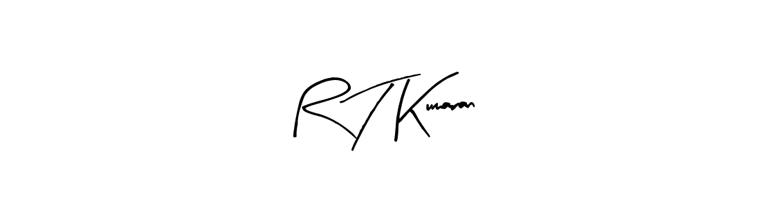 How to make R T Kumaran name signature. Use Arty Signature style for creating short signs online. This is the latest handwritten sign. R T Kumaran signature style 8 images and pictures png