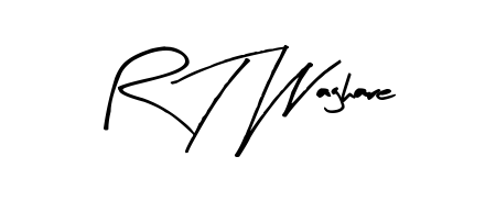 Practice writing R T Waghare with the flow of Arty Signature lettering. A fantastic source of inspiration for developing your personal signature style. R T Waghare signature style 8 images and pictures png