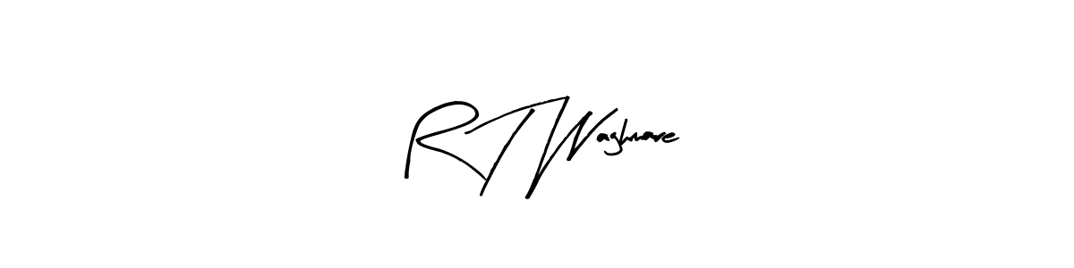 if you are searching for the best signature style for your name R T Waghmare. so please give up your signature search. here we have designed multiple signature styles  using Arty Signature. R T Waghmare signature style 8 images and pictures png