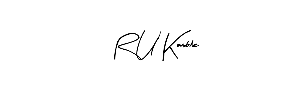 Also You can easily find your signature by using the search form. We will create R U Kamble name handwritten signature images for you free of cost using Arty Signature sign style. R U Kamble signature style 8 images and pictures png