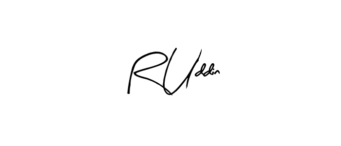 Similarly Arty Signature is the best handwritten signature design. Signature creator online .You can use it as an online autograph creator for name R Uddin. R Uddin signature style 8 images and pictures png