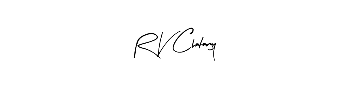 How to make R V Chatargy name signature. Use Arty Signature style for creating short signs online. This is the latest handwritten sign. R V Chatargy signature style 8 images and pictures png