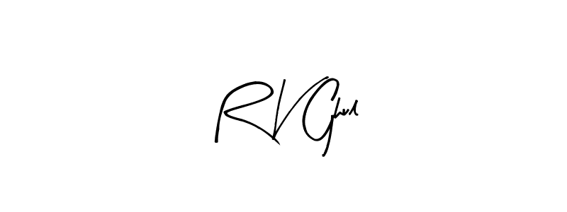 if you are searching for the best signature style for your name R V Ghul. so please give up your signature search. here we have designed multiple signature styles  using Arty Signature. R V Ghul signature style 8 images and pictures png