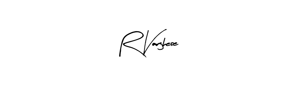 How to make R Varghese name signature. Use Arty Signature style for creating short signs online. This is the latest handwritten sign. R Varghese signature style 8 images and pictures png