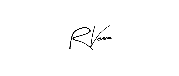 How to make R Veena name signature. Use Arty Signature style for creating short signs online. This is the latest handwritten sign. R Veena signature style 8 images and pictures png