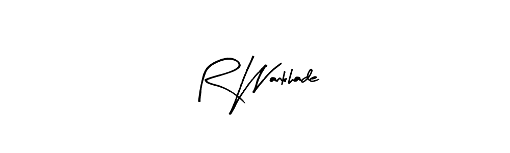The best way (Arty Signature) to make a short signature is to pick only two or three words in your name. The name R Wankhade include a total of six letters. For converting this name. R Wankhade signature style 8 images and pictures png