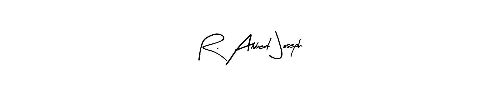 You should practise on your own different ways (Arty Signature) to write your name (R. Albert Joseph) in signature. don't let someone else do it for you. R. Albert Joseph signature style 8 images and pictures png