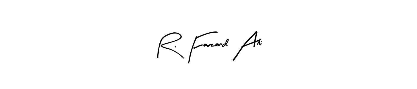 Similarly Arty Signature is the best handwritten signature design. Signature creator online .You can use it as an online autograph creator for name R. Farzand Ali. R. Farzand Ali signature style 8 images and pictures png