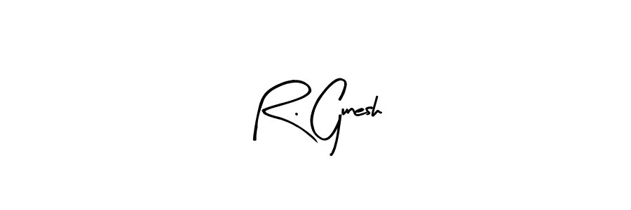 The best way (Arty Signature) to make a short signature is to pick only two or three words in your name. The name R. Gunesh include a total of six letters. For converting this name. R. Gunesh signature style 8 images and pictures png
