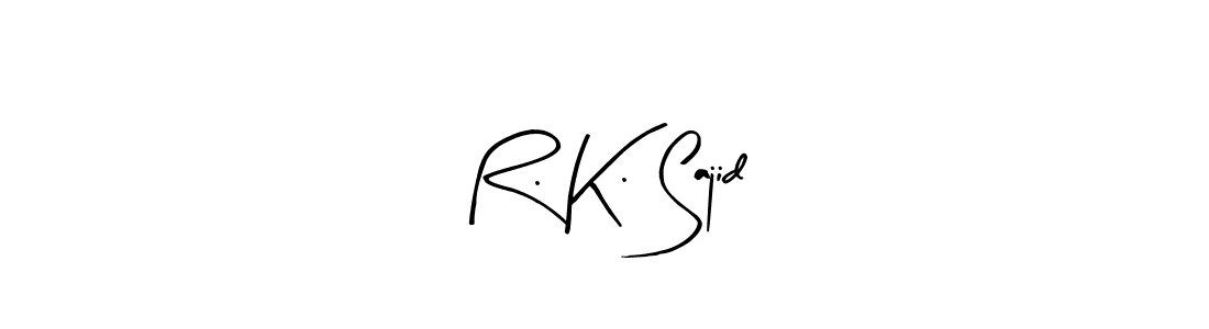 Use a signature maker to create a handwritten signature online. With this signature software, you can design (Arty Signature) your own signature for name R. K. Sajid. R. K. Sajid signature style 8 images and pictures png