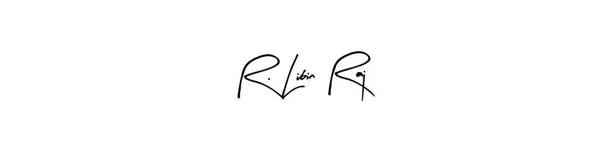 Similarly Arty Signature is the best handwritten signature design. Signature creator online .You can use it as an online autograph creator for name R. Libin Raj. R. Libin Raj signature style 8 images and pictures png